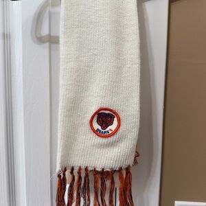 Chicago Bears Logo White Knit Scarf Vintage 1980s